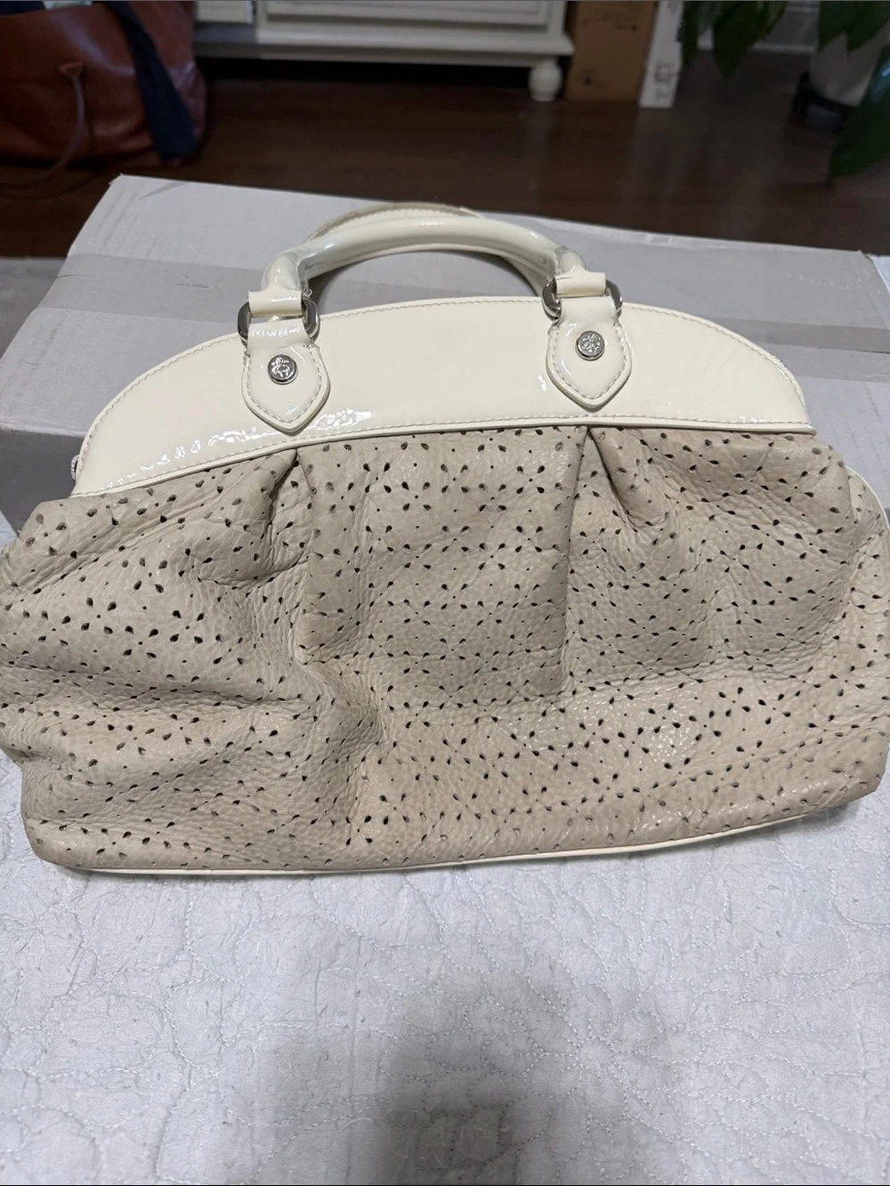 Brooks Brothers Cream Tassel Top-Handle Women's Satchel